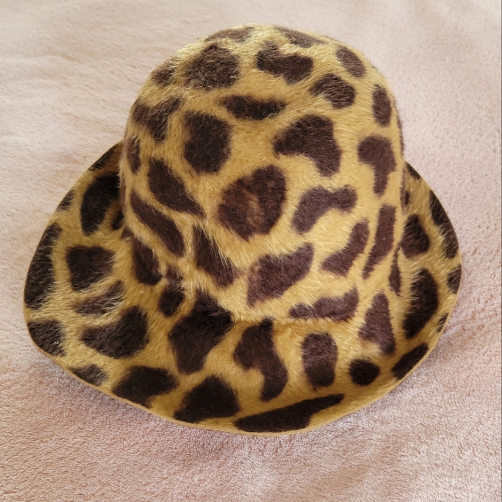 Vintage 1950's Beaver Felt Giraffe Print Hat by Georgette - Picture 10 of 14